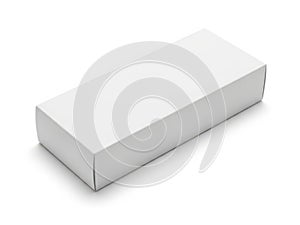 White rectangular box isolated on white background