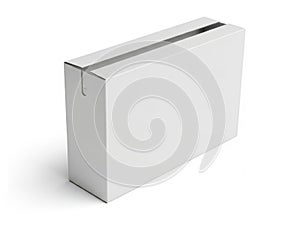 White rectangular box isolated on white background