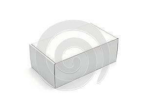 White rectangular box isolated on white background stock image