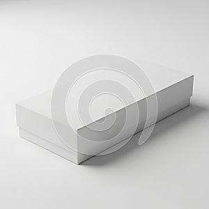 White Rectangular Box with Lid on White Background container packaging