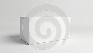 White rectangular box mockup on clean light background
