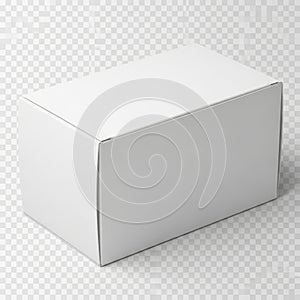 A white rectangular box with a smooth surface and rounded edges