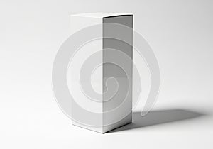 White rectangular box standing upright on a white background with subtle shadow effect