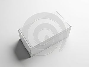 A white rectangular box with a subtle shadow on a plain white background