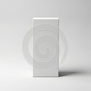 A white rectangular box with a subtle shadow on a plain background. isolated on white background