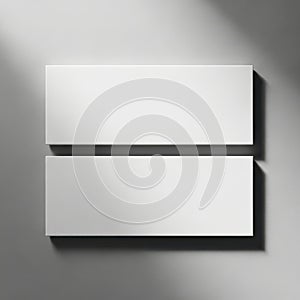 White rectangular boxes isolated on white background