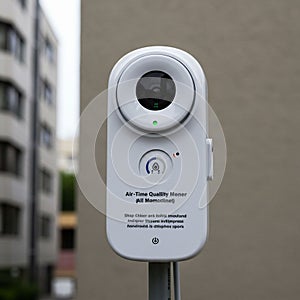 A white, rectangular device labeled 