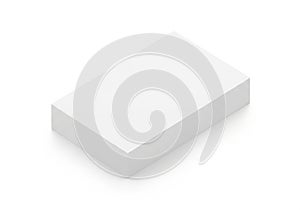 White rectangular object on a plain white background