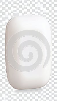 White rectangular object with rounded edges on transparent background