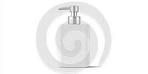 White rectangular pump bottle for liquid soap or lotion