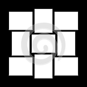 White rectangular shapes beautiful pattern on plain black background