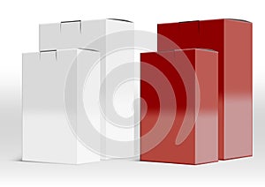 White And Red 3D Blank Package Open Box Set