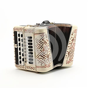Folk-inspired Accordion On White Background photo