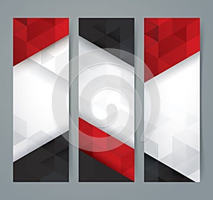 White, red and black abstract background banner.