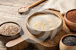 White, red, black and mixed quinoa