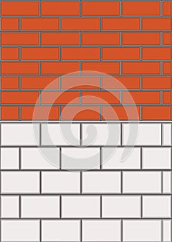 White and red brick wall