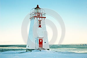 White and red canadian light house