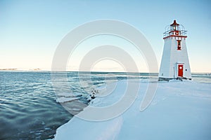 White and red canadian light house 3