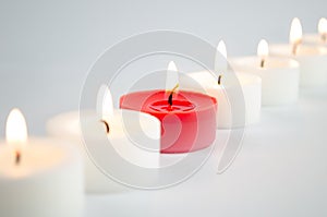 White and red candles
