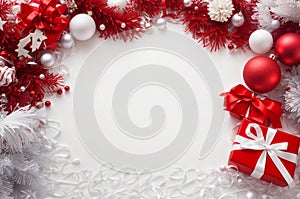White & Red Christmas Background