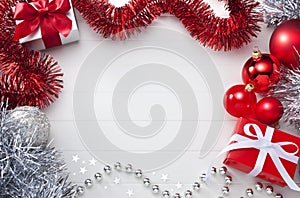 White & Red Christmas Background