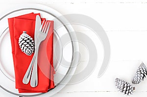 White and red christmas setting