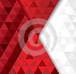 White and red geometric pattern, abstract background template.