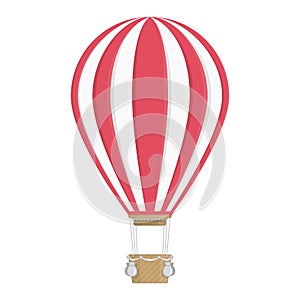 White and red hot air balloon.