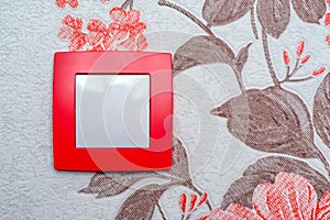 White and red rocker light switch