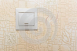 White and red rocker light switch