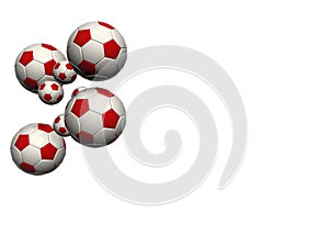 White red soccer balls