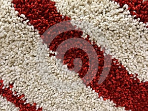 White and red stripe carpet texture and background
