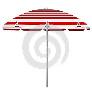 White and red stripes beach umbrella illustration