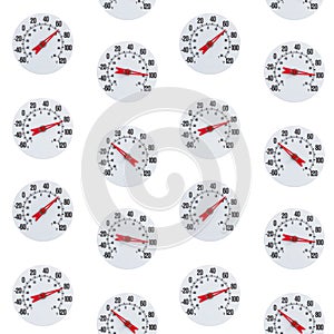 White and red thermometer on seamless background