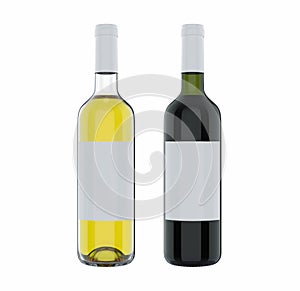 White and red Wine bottle