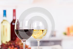 White red wine in a glass wines with copyspace photo