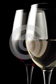 White and Red wine Glasses
