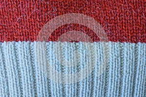 white red woolen texture of a sweater fabric
