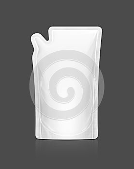 White refill pouch isolated on gray background