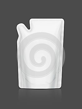 White refill pouch isolated on gray background