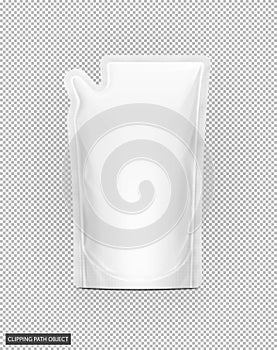 White refill pouch isolated on virtual transparency grid