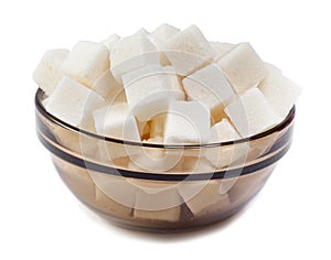 White refined sugar,Close up on a white background