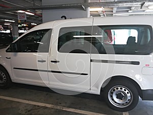 White rent van at Gatwick Airport spain