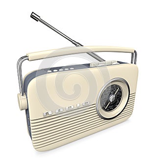 White retro transistor radio