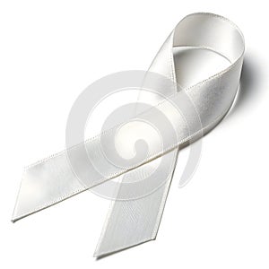 White ribbon for wrapping isolated on white background