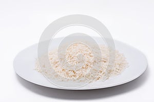 White rice, natural long rice grain for background and texture