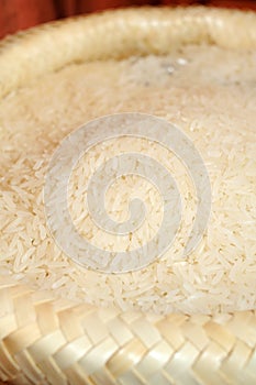White rice in sack