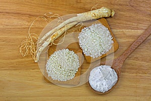 White rice, sesame seeds, Chinese Ginseng clarifying polishing f