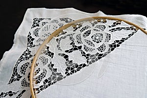 White Richelieu embroidery pattern