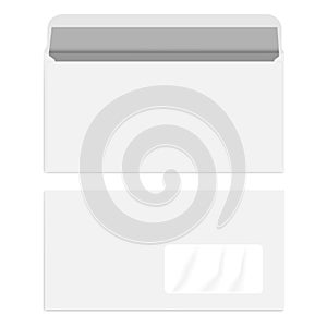 White right hand window DL envelope, mockup